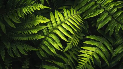 Moody Close-up of New Zealand Fern Leaves