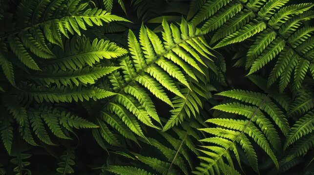 Moody Close-up of New Zealand Fern Leaves