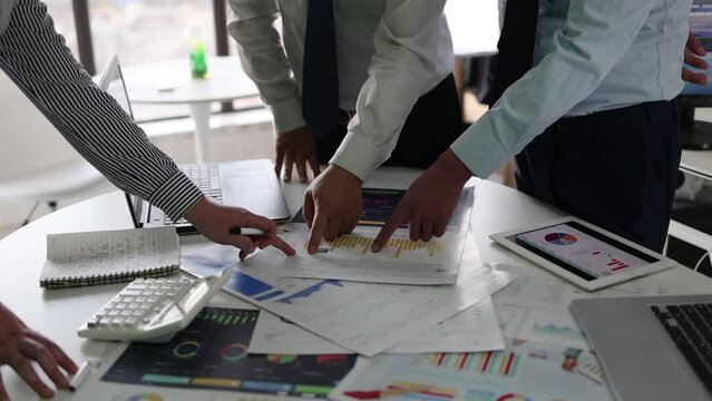 The financial team met to study and analyze market sales situation