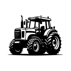 Farm Machinery Power: Tractor Silhouette - Stock Vector