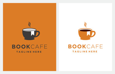 Coffee Cup with Book logo design 