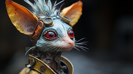 Toy Rat in Costume Close-Up