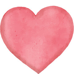 pink watercolor  heart  shape illustration on white background velentine's day decoration
