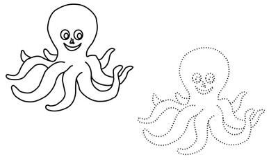 octopus Vector of an octopus design on white background. Aquatic animals. Easy editable layered vector illustration.