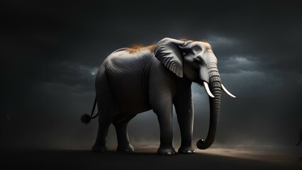Portrait of elephant  - obrazy, fototapety, plakaty