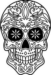 Sugar skulls illustration. Dead day. Dia de los muertos. Design elements for poster, card, flyer, banner. Vector illustration - 762948455