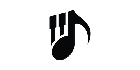 logo design piano notes, piano music, logo design templates, symbols, creative ideas.