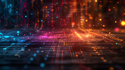 wood texture background infused with futuristic elements, such as holographic overlays or digital circuit patterns