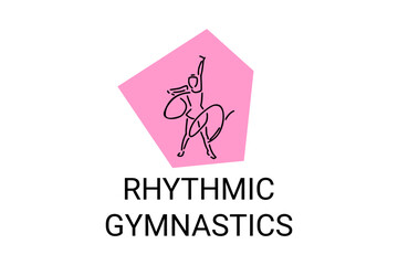 Rhythmic gymnastic sport vector line icon. practice gymnastic. sport pictogram, vector illustration.