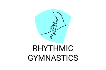 Rhythmic gymnastic sport vector line icon. practice gymnastic. sport pictogram, vector illustration.
