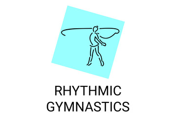 Rhythmic gymnastic sport vector line icon. practice gymnastic. sport pictogram, vector illustration.
