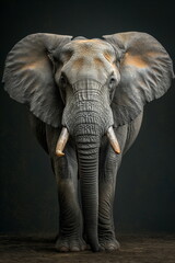 Wisdom of the Savanna: A Hyper-Detailed African Elephant Portrait  generative AI  - obrazy, fototapety, plakaty