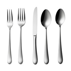 a spoon and knife on Isolated transparent background png. generated with AI