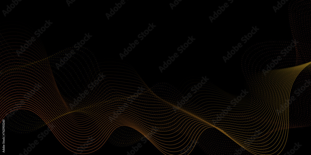 Poster abstract orange wavy lines digital frequency track equalizer background. curved wave smooth stripe s