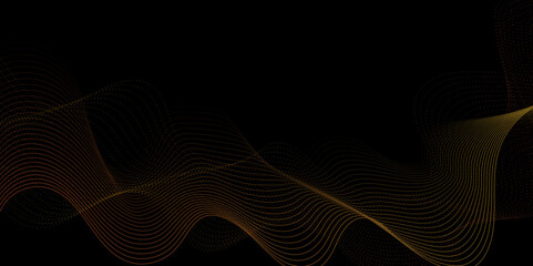 Abstract orange wavy lines Digital frequency track equalizer background. Curved wave smooth stripe seamless pattern. Wave lines created using blend tool. graphic design template banner business wave