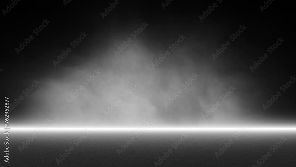 Canvas Prints loop black and white realistic smoke on artistic empty stage background.