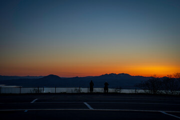 Obraz premium 北海道 函館山から見る夕焼け