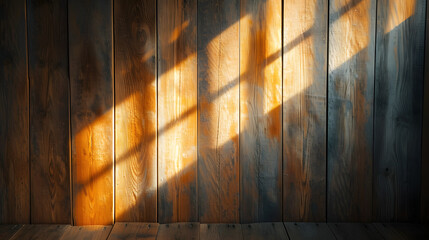 wood texture bathed in golden sunlight streaming through a window