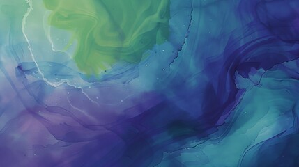 A palette of watercolor paints its surface a swirling blend of blue purple and green hues.