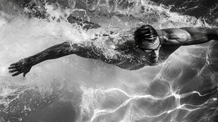 The incredible strength and coordination of a swimmers arms and legs as they exee a perfectly timed stroke.