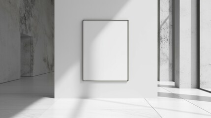 Mock up frame for illustrators, modern home room interior, 3d render