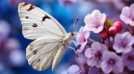 Beautiful Butterfly Amidst Pink Flowers in Nature's Garden