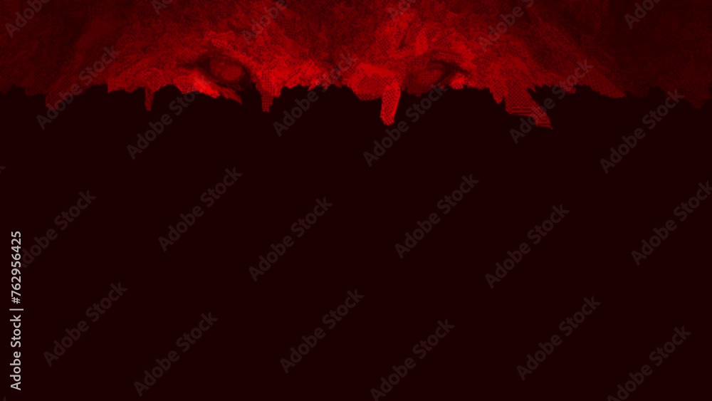 Poster red digital animation of lion head portrait on drilled board. artificial intelligence concept of com