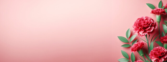 Fototapeta premium 母の日 カーネーション コピースペース