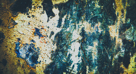 peeling paint from the metal surface - creates an interesting structure in a green shade