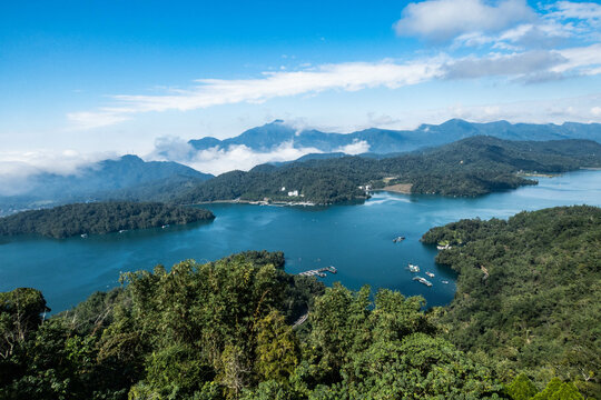 View of Sun Moon Lake from Ci&rsquo;en Pagoda, Taiwan