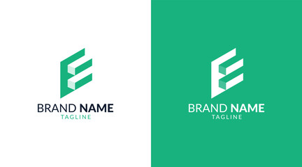 Modern letter E logo design template 3D