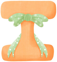 Ribbon with Alphabet letter I