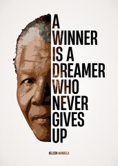 a winner is a dreamer who never gives up - obrazy, fototapety, plakaty
