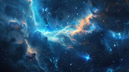 Fototapeta na wymiar Colorful cosmic nebula with bright stars.