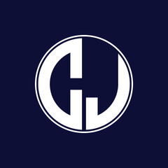 modern cj circle logo design