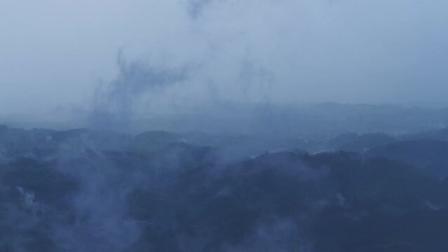 Green Mountain in Rainy Season: Dramatic Cloudscape
