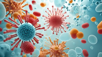 Abstract bacteria probiotics gram positive bacteria - obrazy, fototapety, plakaty