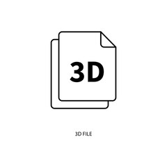 3d file concept line icon. Simple element illustration.3d file concept outline symbol design.
