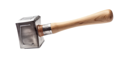 A Hammer With a Wooden Handle on a White Background. On a White or Clear Surface PNG Transparent Background..
