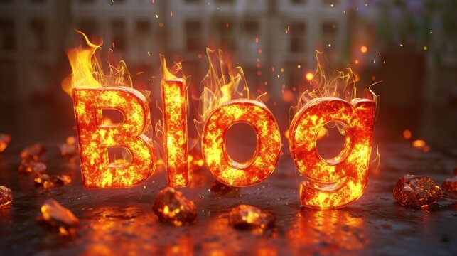 Fire Opal Crystal Blog concept creative art poster.