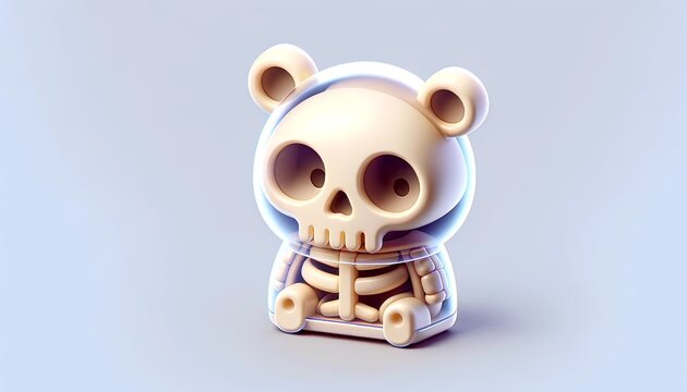 Cute Cartoon Skull Character Figurine Design