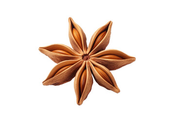 Star Anise on White Background. On a White or Clear Surface PNG Transparent Background..