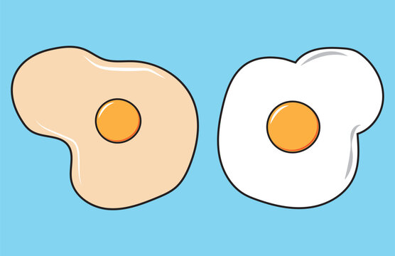fried egg yolk breakfast icon food isolated on white background, eps10