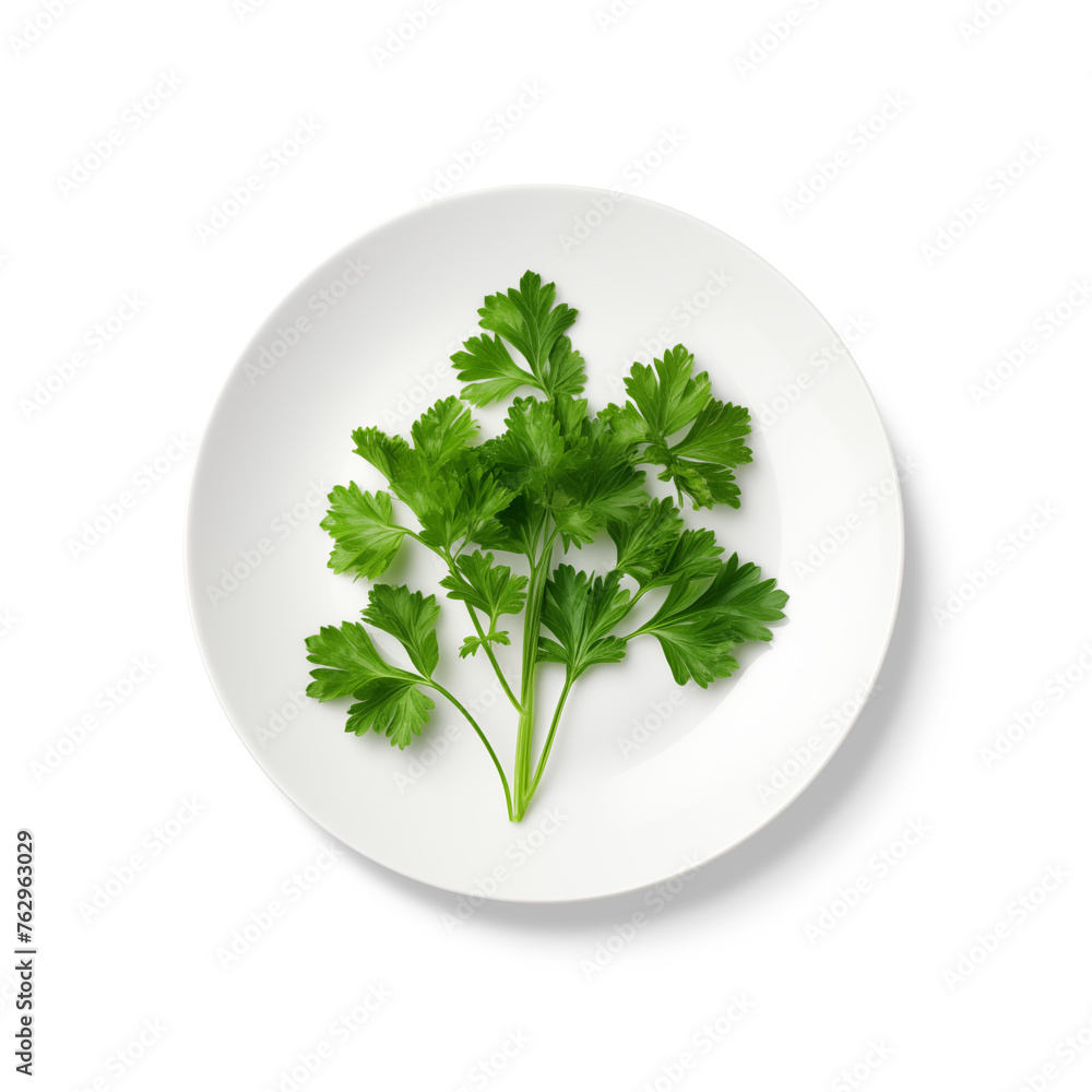 Wall mural parsley on white plate - Wall murals