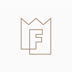 f Letter King Crown Logo Vector Icon Illustration