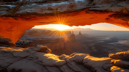 The sunrise at the Mesa Arch