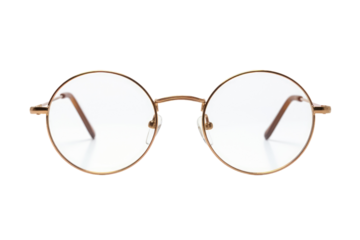 Pair of Glasses on White Background. On a White or Clear Surface PNG Transparent Background..