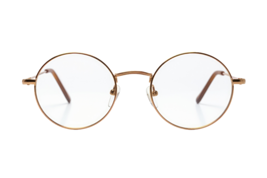 Pair of Glasses on White Background. On a White or Clear Surface PNG Transparent Background.. - Powered by Adobe