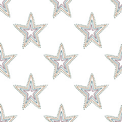 Seamless pattern with cute stars doodle for decorative print, wrapping paper, greeting cards, wallpaper and fabric