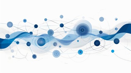 Abstract Blue and White Background With Circles